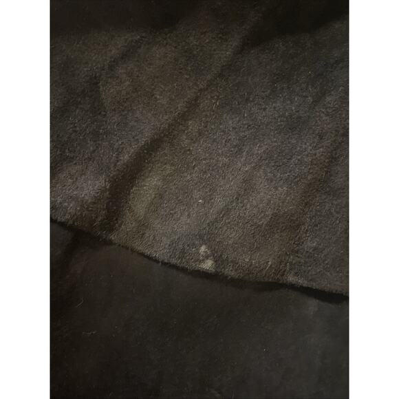 Lillie Rubin Black Genuine Suede Dress M Vintage 90s Bustier Peplum Rhinestone - Picture 13 of 13